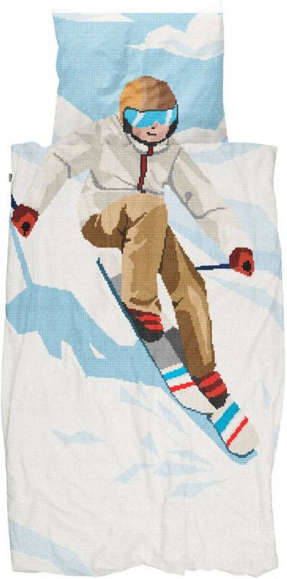 Snurk Ski Boy biologisch katoenen kinderdekbedovertrekset 160TC inclusief kussenslopen online kopen