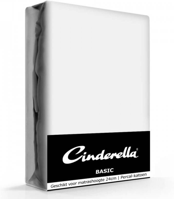 Cinderella Basic Percaline Katoen Hoeslaken 100% Percaline Katoen Lits jumeaux(160x200 Cm) Grey online kopen