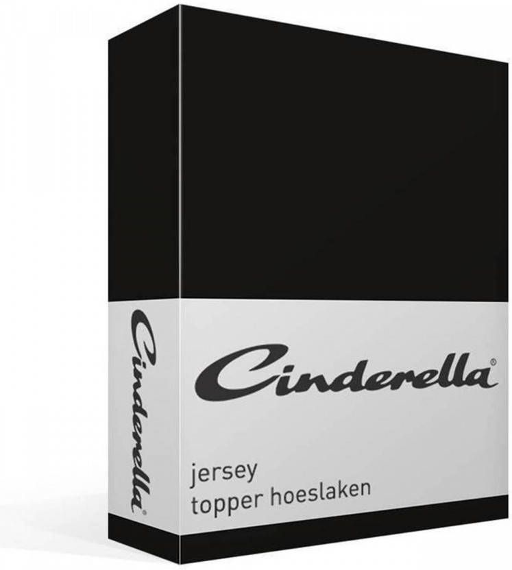 Cinderella Jersey Topper Hoeslaken 100% Gebreide Jersey Katoen Lits jumeaux(160x200/210 Cm) Black online kopen
