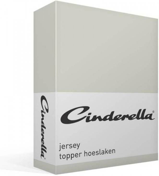 Cinderella Jersey Topper Hoeslaken 100% Gebreide Jersey Katoen Lits jumeaux(180x200/210 Cm) Light Grey online kopen