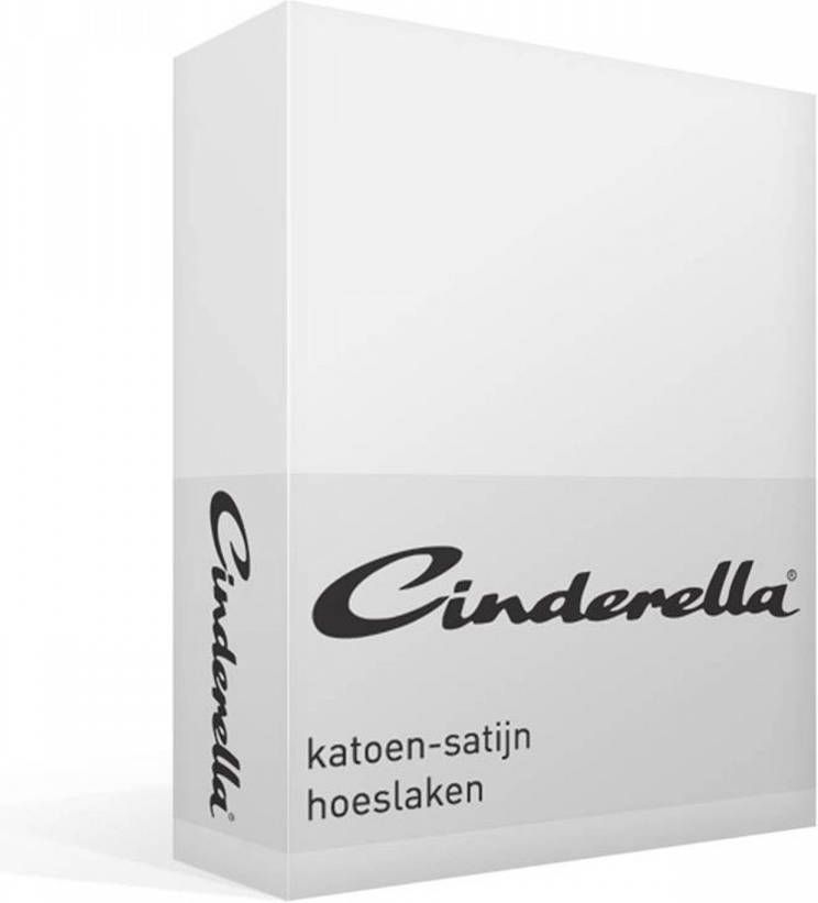 Cinderella Katoen satijn Hoeslaken 100% Katoen satijn Lits jumeaux(160x200 Cm) White online kopen