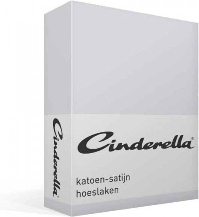Cinderella Katoen satijn Hoeslaken 100% Katoen satijn Lits jumeaux(200x210 Cm) Light Grey online kopen