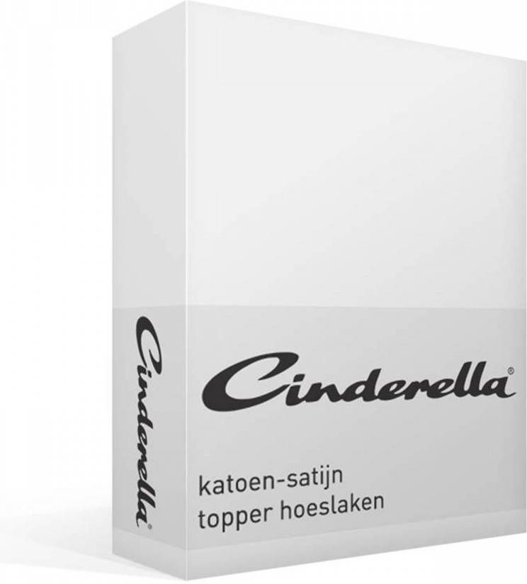 Cinderella Katoen satijn Topper Hoeslaken 100% Katoen satijn Lits jumeaux(200x210 Cm) White online kopen