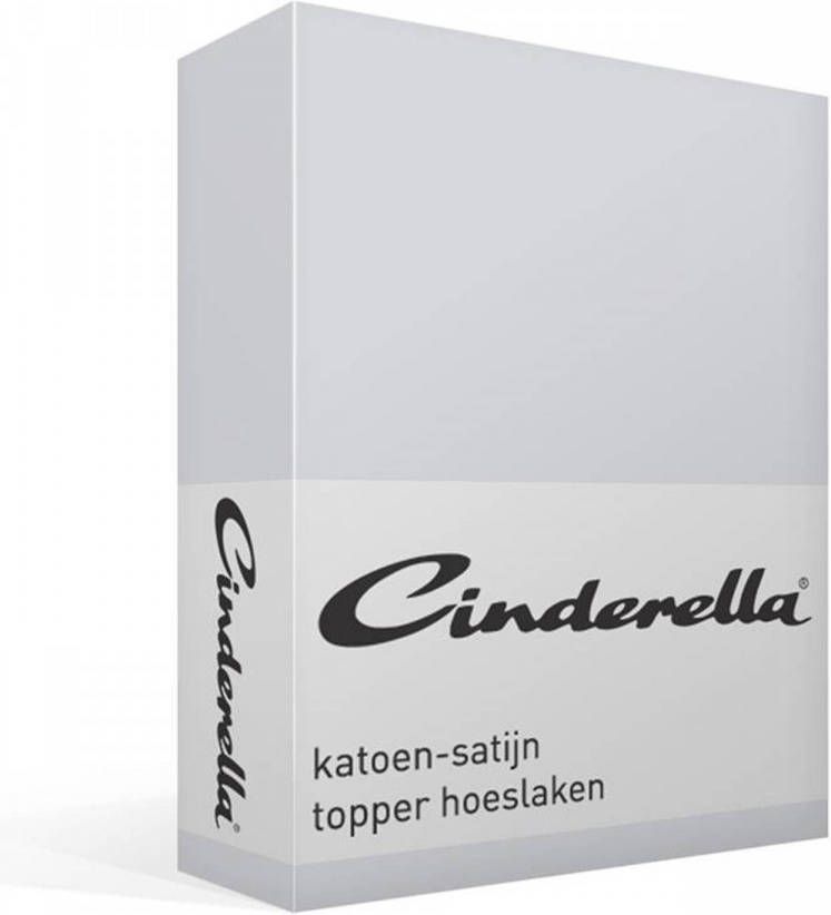 Cinderella Katoen satijn Topper Hoeslaken 100% Katoen satijn Lits jumeaux(200x220 Cm) Light Grey online kopen