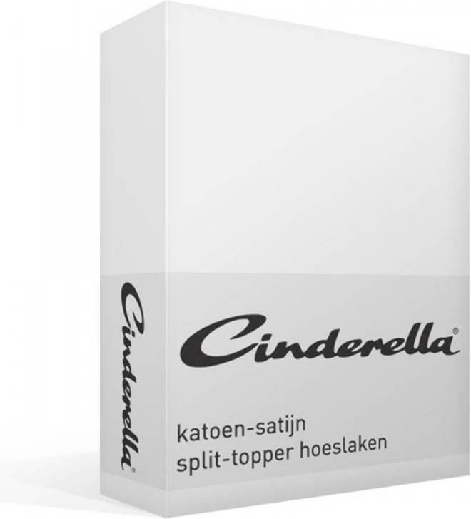 Cinderella Satijn Split topper Hoeslaken 100% Katoen satijn Lits jumeaux(180x200 Cm) White online kopen