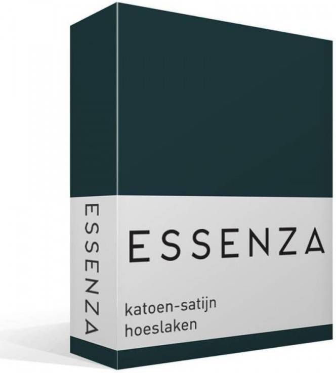 Essenza Satin Hoeslaken 100% Katoen satijn Lits jumeaux(160x200 Cm) Pine Green online kopen