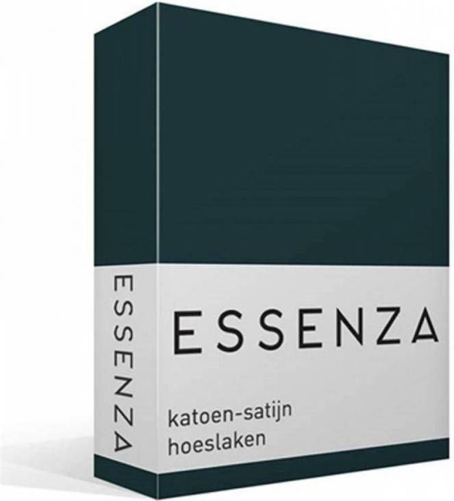 Essenza Satin Hoeslaken 100% Katoen satijn Lits jumeaux(160x200 Cm) Pine Green online kopen