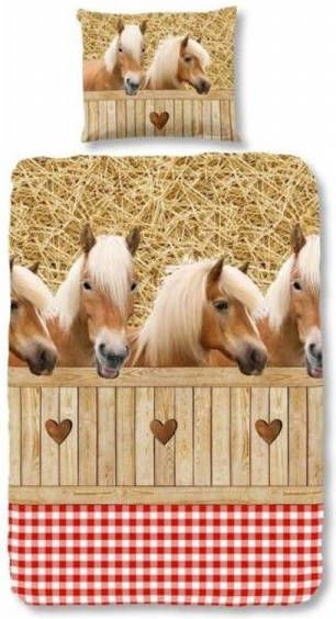 Good Morning kinderdekbedovertrek Paarden multikleur 140x200/220 cm Leen Bakker online kopen