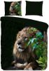 Pure dekbedovertrek Lion groen 240x200/220 cm Leen Bakker online kopen