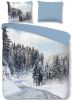 Good Morning Snowy Road Flanel Dekbedovertrek Lits jumeaux(240x200/220 Cm + 2 Slopen) Flanel Multi online kopen