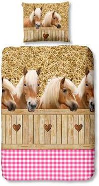 Good Morning kinderdekbedovertrek Paarden multikleur 140x200/220 cm Leen Bakker online kopen