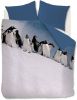 Ambiante dekbedovertrek Penguins blauw 200x200/220 cm Leen Bakker online kopen