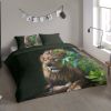 Pure dekbedovertrek Lion groen 140x200/220 cm Leen Bakker online kopen