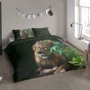 Pure dekbedovertrek Lion groen 240x200/220 cm Leen Bakker online kopen