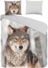 Good Morning dekbedovertrek Wolf multikleur 140x200/220 cm Leen Bakker online kopen