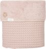 Koeka Oslo baby wiegdeken wafel/teddy 75x100 cm grey pink/grey pink online kopen