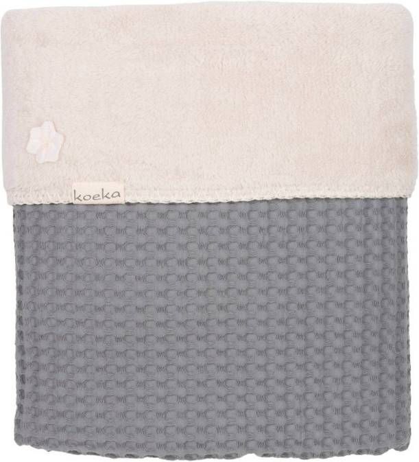 Koeka deken wafelpique/plush Oslo 140 x 200 cm staal steel grey/pebble  Grijs Gr.Kindermode (2 6 jaar) - Dekbedovertrekshoponline.nl