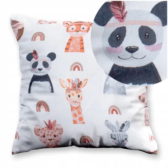 LOZKOHOLICY.PL Belluno Katoenen Kussensloop 40x40 cm - Kinderlijk Decoratief Multicolor
