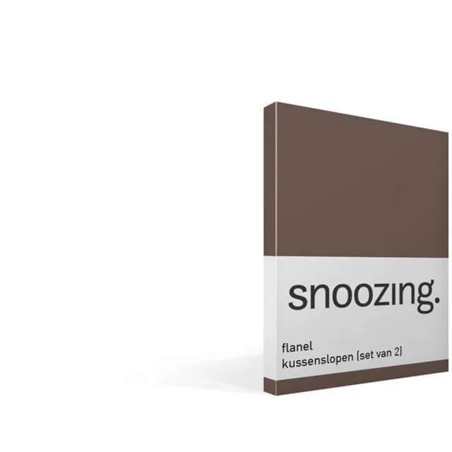 Snoozing Flanel - Kussenslopen - Set van 2 - 60x70 cm - Taupe