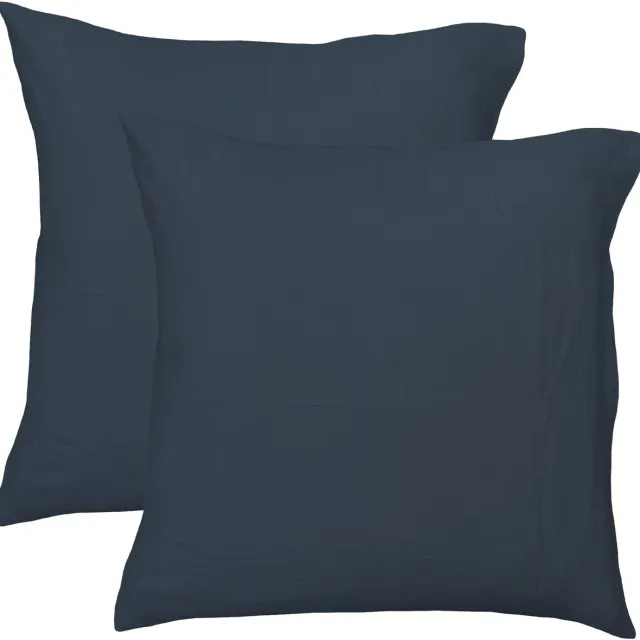 Matt & Rose Set Kussenslopen Pauw Blauw - (2x) 65 x 65 cm - Mousseline Katoen