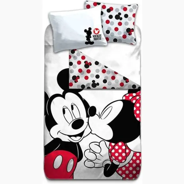 Disney Mickey Mouse Kiss - Dekbedovertrek - Eenpersoons - 140 x 200 cm - Multi Multi Colour