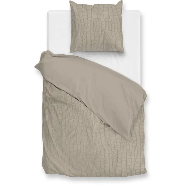 Zohome Flanel Fleece Dekbedovertrek Coccodrillo – Dekbedovertrek - Forest Sand - Krokodillenprint, foto 2
