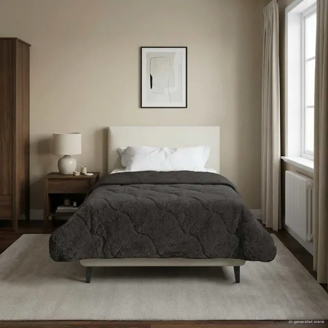 vidaXL Vol jaar dekbed 155 x 200 cm Anthraciet