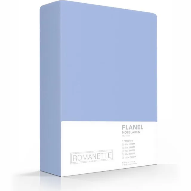 Romanette Luxe Hoeslaken Verwarmend Flanel - Blauw