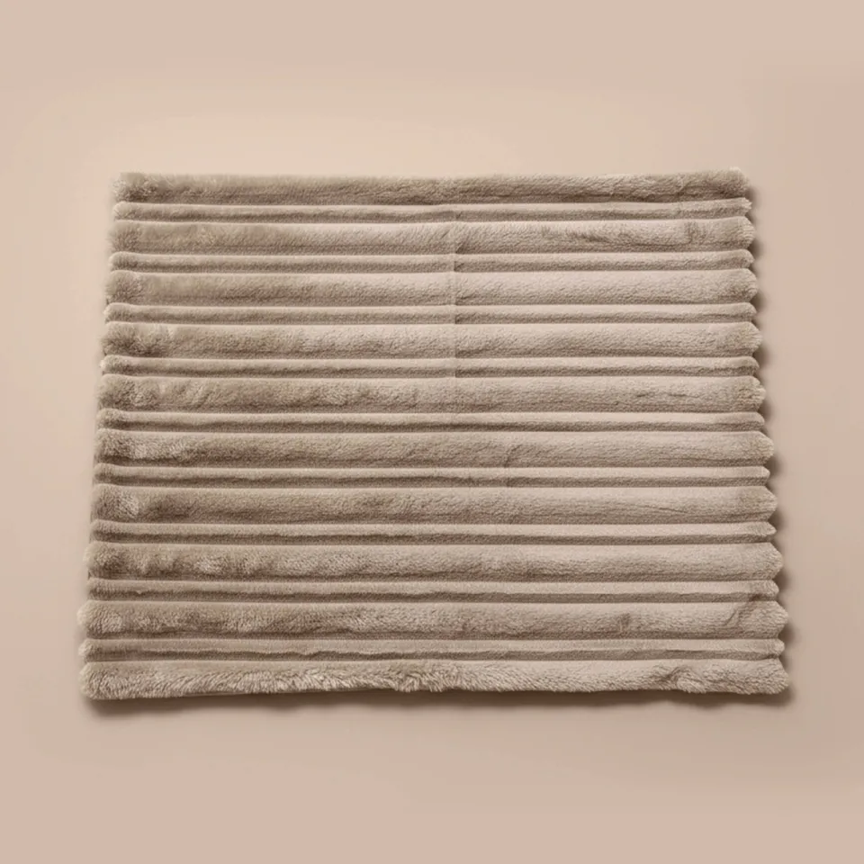 W rib fleece dekbed zonder overtrek - zand, foto 2