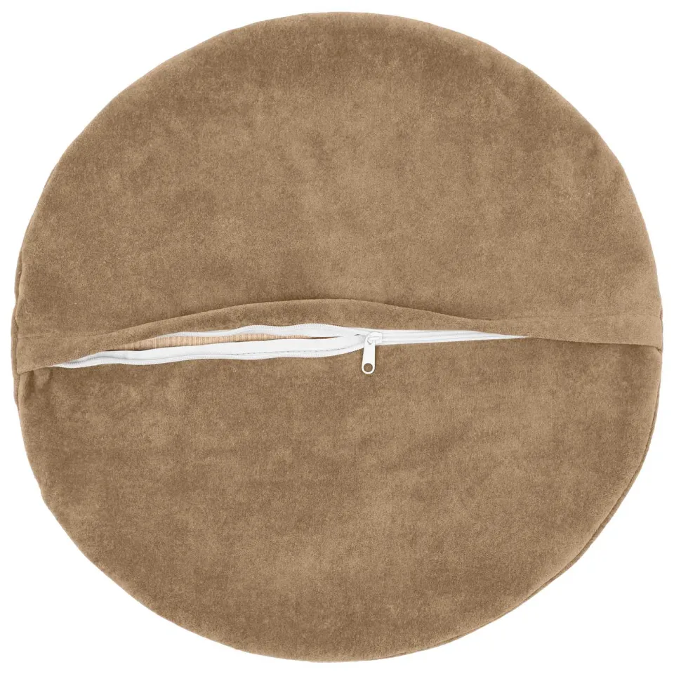 vidaXL Kussensloop 2 st HEERLEN Taupe Dia. 50 cm Microfiber Fleece, foto 3