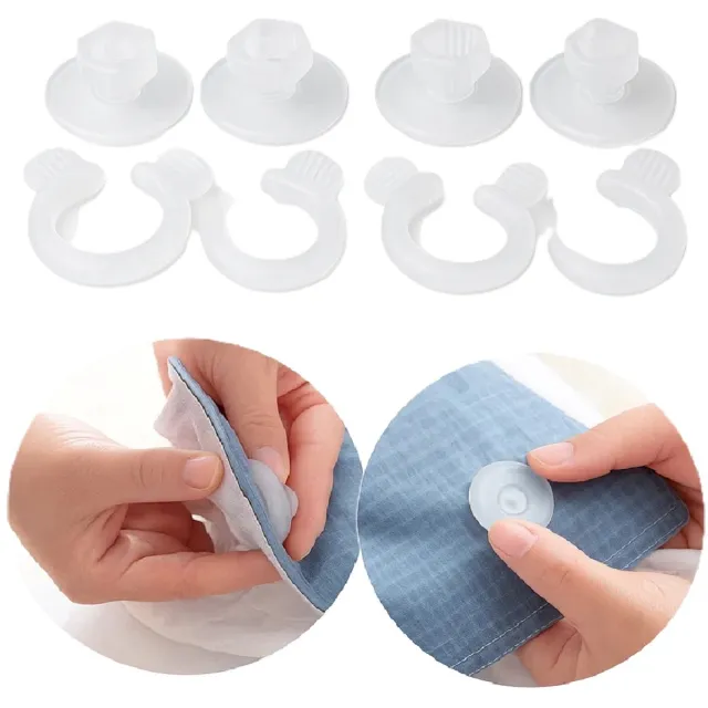 Cheaperito Dekbed Clips Set van 4 Stuks | Laken Clips | Dekbed Klemmen | Transparant | Eenvoudig Aan Te Brengen I Universeel Klik Systeem