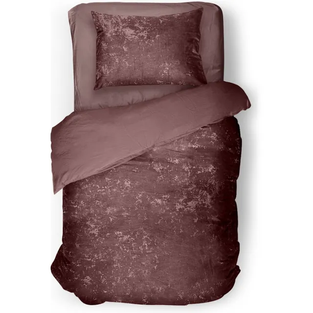 Eleganzzz Dekbedovertrek Crushed Velvet - Rose - Dekbedovertrek 140x200/220cm - 100% Velvet - Eenpersoons dekbedovertrekken - Effen Dekbedovertrek
