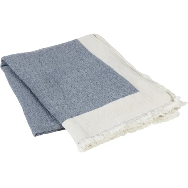 Broste Copenhagen MONA plaid blauw
