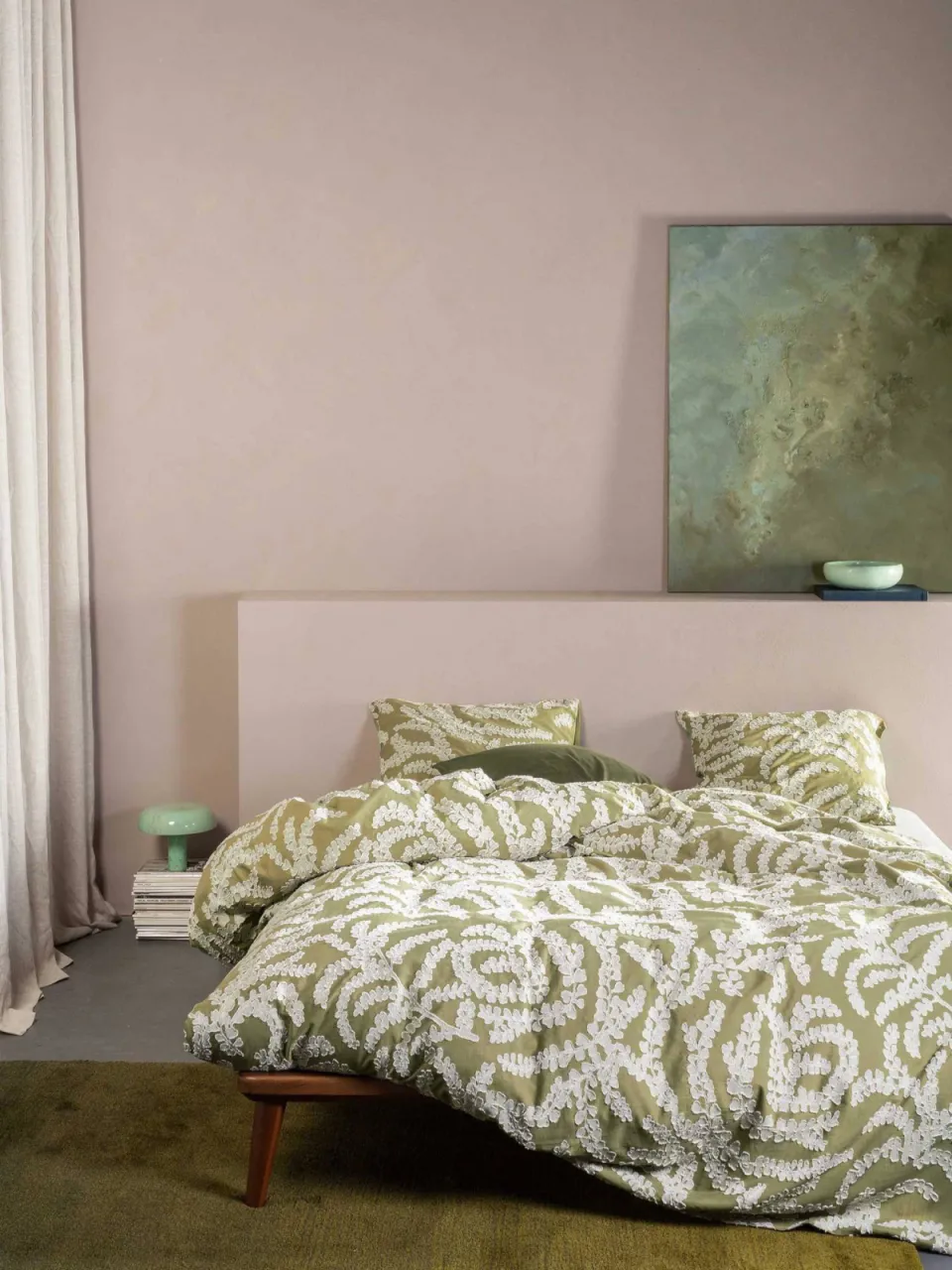 Essenza katoenen dekbedovertrek eleria cedar green, foto 2