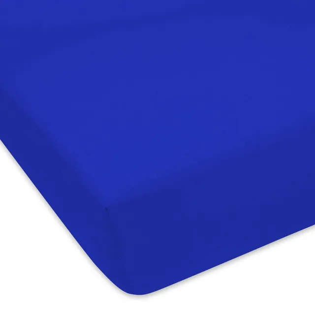 Designpremium Jersey Hoeslaken met Elastiek 70x200cm - Helder Blauw