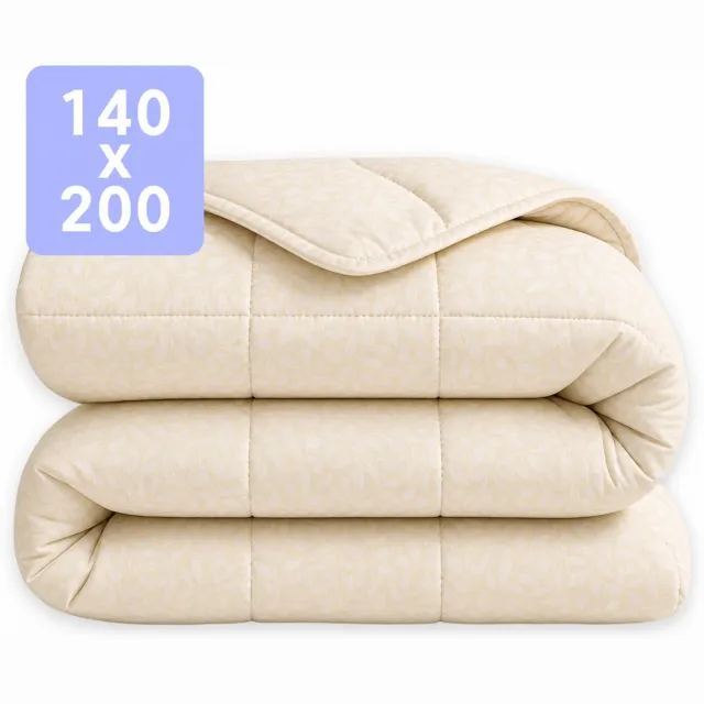 Happybed Dekbed zonder overtrek 140x200 - 100% Katoen - Wasbaar Dekbed - Bedrukt dekbed zonder hoes - Hoesloos Dekbed - Eenpersoonsdekbed - Sand Drift