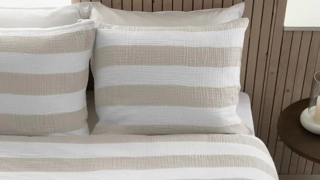 Riviera Maison Striped dekbedovertrek - Lits-Jumeaux - 240x200/220 - Zand