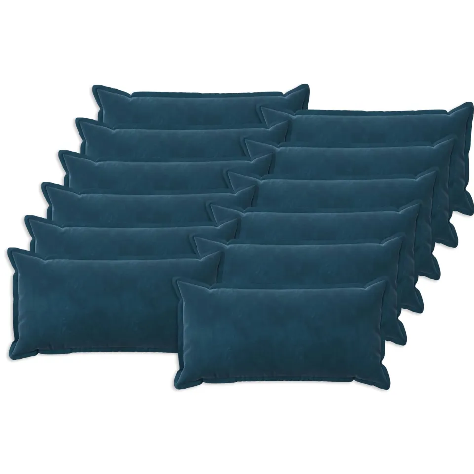 vidaXL Kussensloop 12 st HOUTEN Blauw 40 x 80 cm fluweel, foto 3