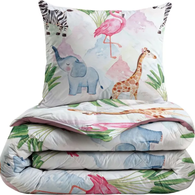Zelesta Comfort Kids Colourful Animals 140x200 - Kinderdekbedovertrek - Wasbaar hoesloos kinderdekbed - Bedrukt kinderdekbed - All Year Winterdekbed & Zomerdekbed