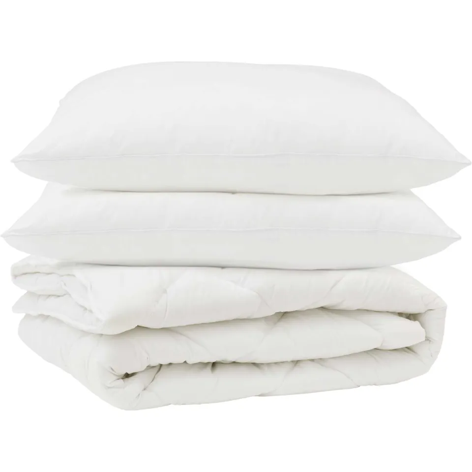 vidaXL Dekbed met kussen 3 st Wit Microfibre, foto 4