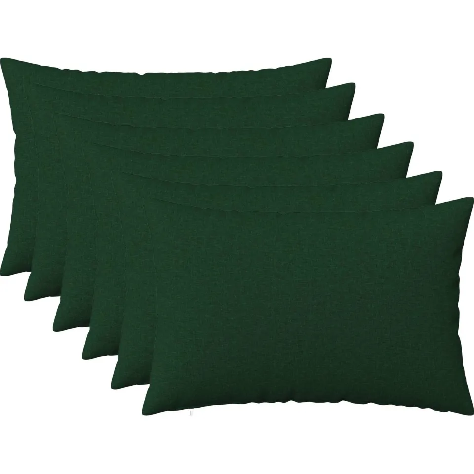 vidaXL Kussensloop 6 st HEERLEN Donkergroen 30 x 50 cm Stof groen, foto 3