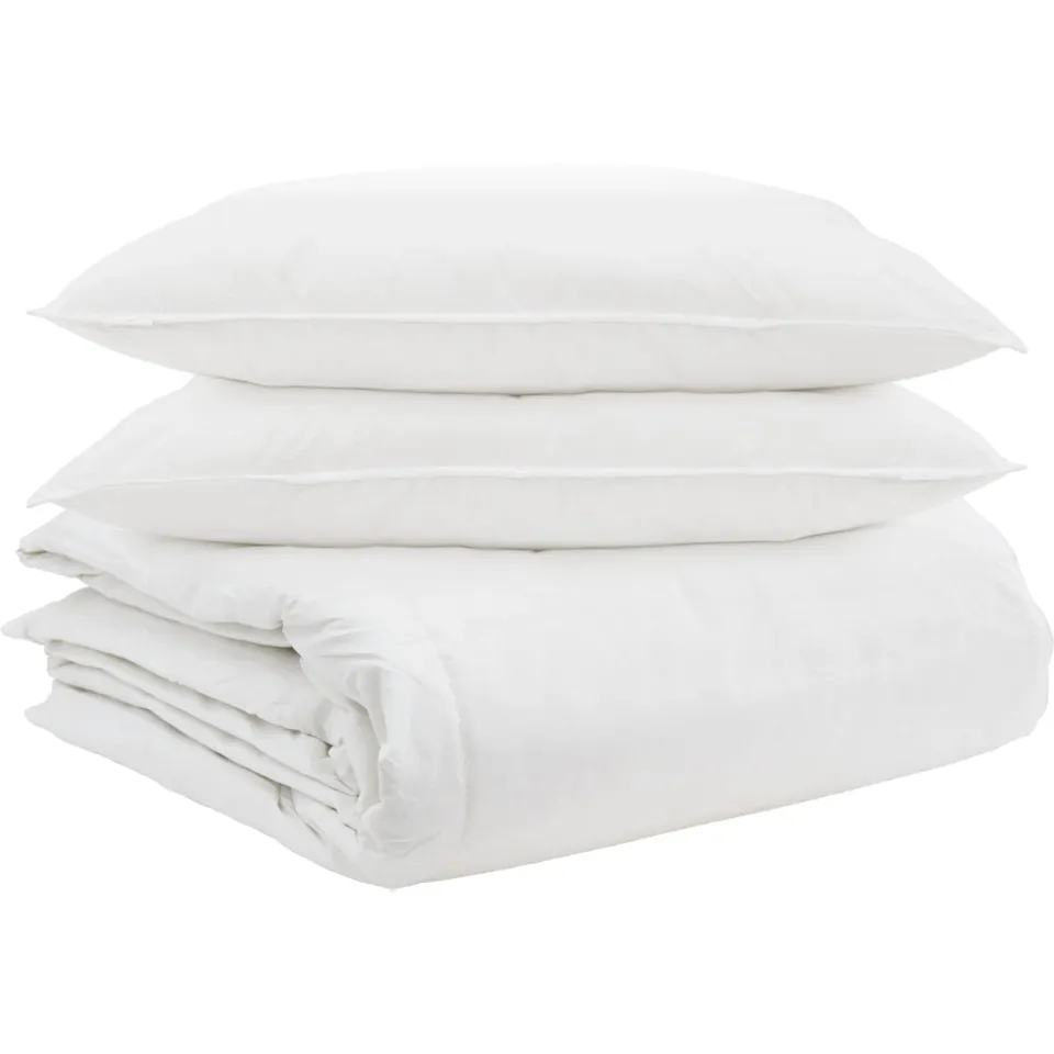 vidaXL Dekbed Set met kussen 3 st Wit Donsveertjes, foto 3