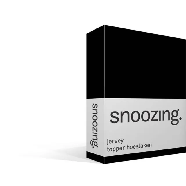 Snoozing Jersey - Topper Hoeslaken - 100% gebreide katoen - 120x200 cm - Zwart