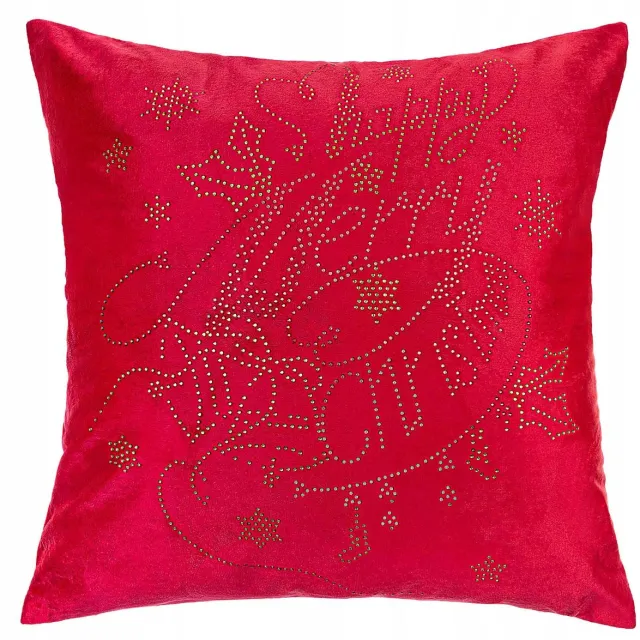 Spod Igły i Nitki Kerst Sierkussenhoes Rood 45x45 cm - Feestelijke Sfeer