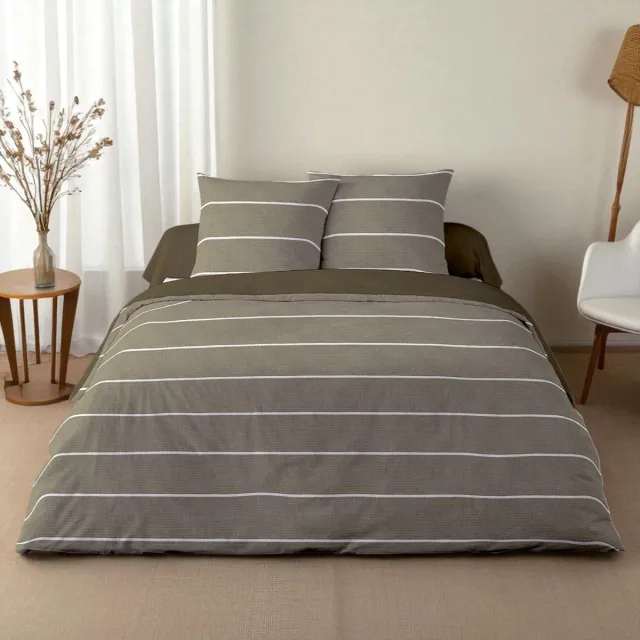 bedlin Dekbedovertrek Flanel - Winter - 240 x 220 cm - Lits-Jumeaux - Amme Repper Bruin