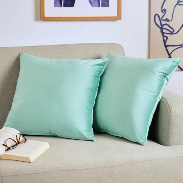 Blumtal Set van 2 Kussenslopen - Velvet - 30 x 50 cm - Summer Green - Verborgen Ritssluiting - Kussenhoes voor sierkussens