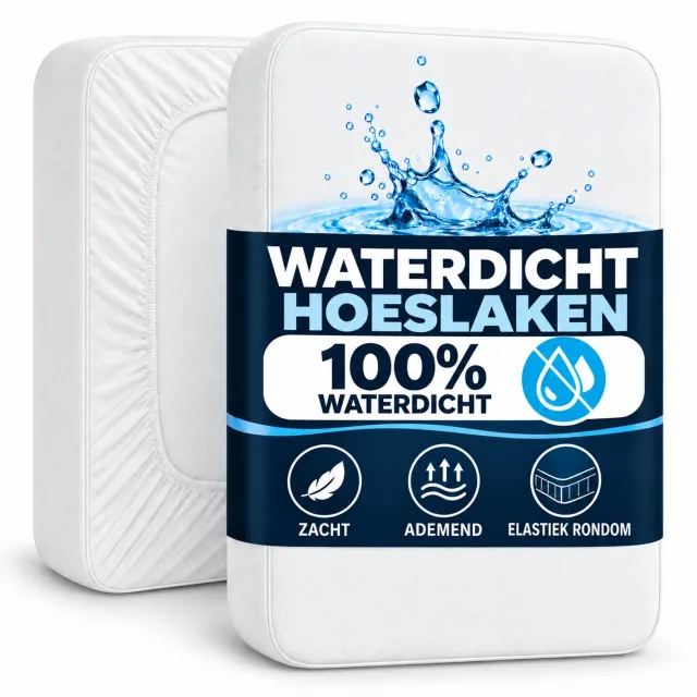Komfortec Matrasbeschermer – Waterafstotend – OEKO-TEX Gecertificeerd – Met Elastische Hoekbanden – Geruisarm – 90x200 t/m 200x200 cm - 160x200 cm Wit
