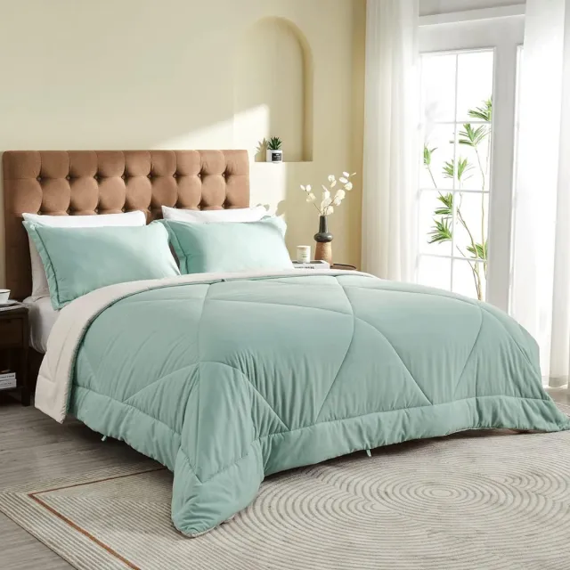 Gtb Dekbed 200x200 - Dekbedovertrek 200x200 Tweepersoons - Zomerdekbed - Mintgroen - 200cm x 200cm x 5cm