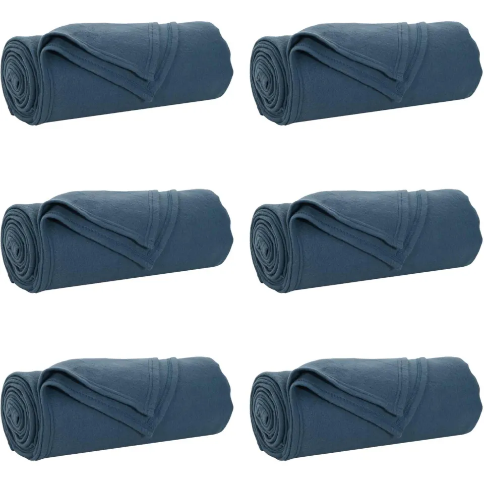 vidaXL Kleden 6 st Marineblauw 270 x 240 cm 5,38 kg Fleece