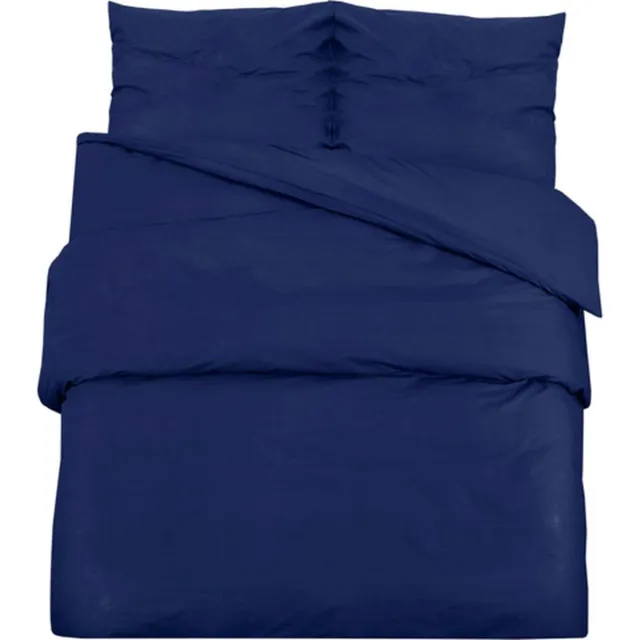 vidaXL Dekbedovertrekset - cm - katoen - marineblauw